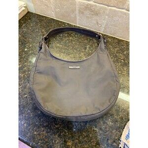 Kate Spade Flatiron Nylon Bag Purse Hobo Brown EUC